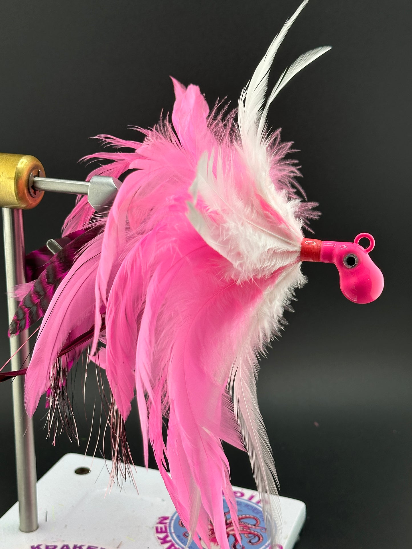2oz Pink & White with Grizzly Tail - #2003