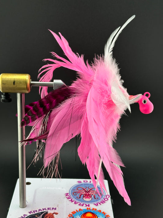 2oz Pink & White with Grizzly Tail - #2003