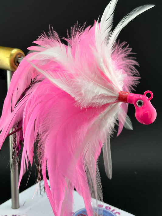 2oz Pink & White with Grizzly Tail - #2003