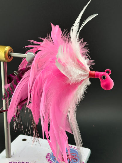 2oz Pink & White with Grizzly Tail - #2003